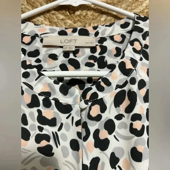 Ann Taylor Loft Women's Petite Long Sleeve Animal Print Mini Dress, Size Small - Picture 5 of 11